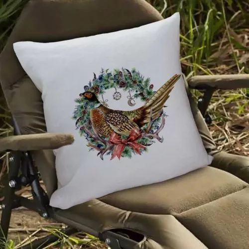 Karácsonyi párna vadászoknak - Fácán - Fehér