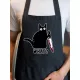 Macskás kötény - What? cat with knife   - Fekete