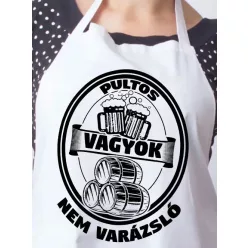 Kötény pultosoknak - Pultos vagyok nem varázsló - Fehér