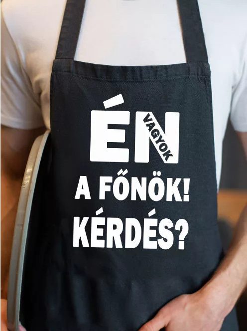 Humoros kötény - Én vagyok a főnök - Fekete