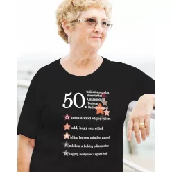 50. születésnapodra szeretettel NŐI póló - Fekete M
