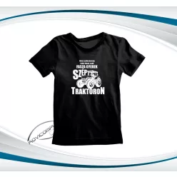   Traktoros gyerek póló - Nincs szőke herceg fehér lovon - Fekete 152