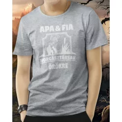 Apa és fia horgásztársak póló - Sportszürke XL