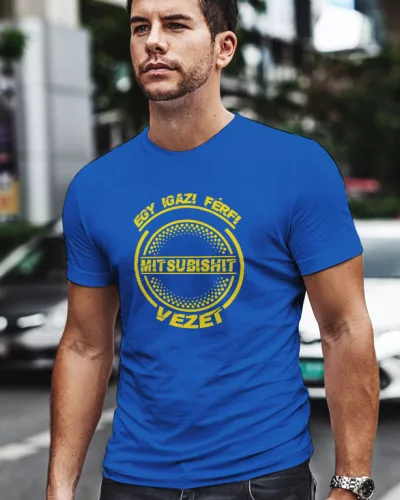 Mitsubishi póló - Királykék L