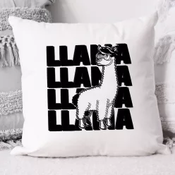 Llama párna - Szürke mikulásos