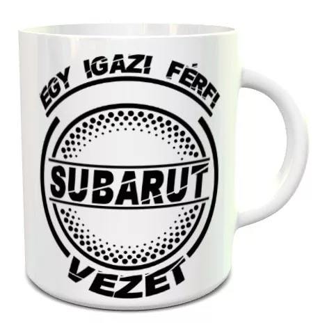 Subarus bögre - Fekete peremű - fülű