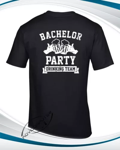 Humoros póló legénybúcsúra - Bachelor Party - Fekete M-es