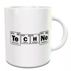 Techno bögre - Kék peremű - fülű