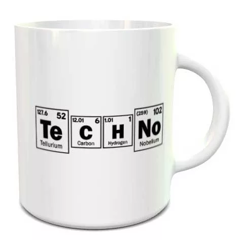 Techno bögre - Kék peremű - fülű