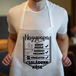 Kötény nagyszülőknek - Családunk hőse - Fehér