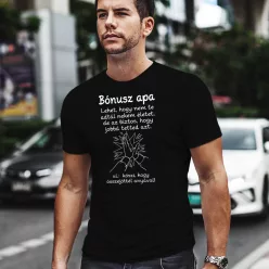 Póló nevelőapáknak - Bónusz apa - Fekete XXL