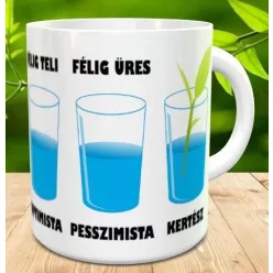   Vicces bögre kertésznek - Optimista, Pesszimista, Kertész - Zöld belsejű - fülű