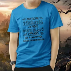   Póló bolti eladónak - Nem vagyok tökéletes - Zafírkék L