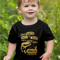   Pecás gyerek póló - Jöhet harcsa, ponty, keszeg  - Fekete 128