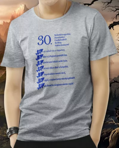 Horgász póló - 30. születésnapra - Sportszürke L