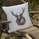 Karácsonyi párna vadászoknak - Szarvas - Kávébarna