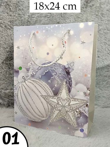 Ajándéktáska_karácsonyra_Fehér_csillámos_