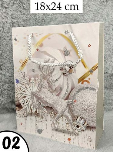 Ajándéktáska_karácsonyra_Fehér_csillámos_