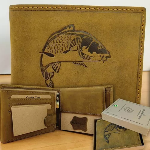 Ajándék_horgásznak_Pénztárca_ponty_mintával