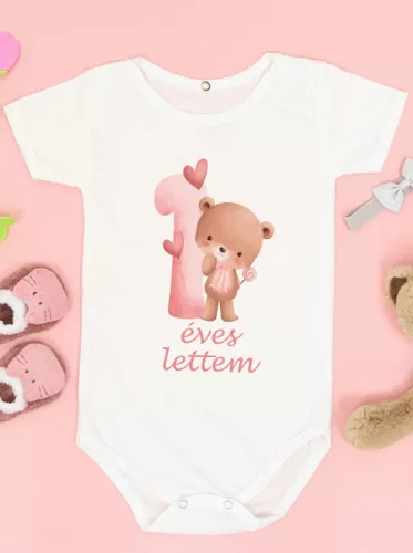 Baba_Ajándék_Macis_body_kislánynak_1_éves_lettem