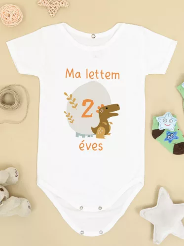 Baba_Ajándék_Dínós_body_babáknak_2_éves_lettem