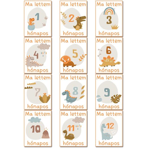 Fiús_baba_mérföldkő_kártyák_Dínók_