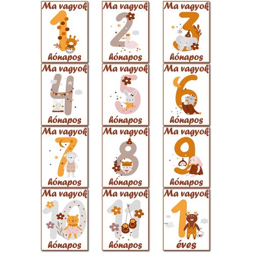 Kisállatos_baba_mérföldkő_kártyák_