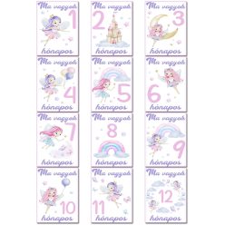 Lányos_baba_mérföldkő_kártyák_Tündér_