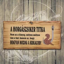 A_horgászsiker_titka_Vicces_fatábla_horgászoknak