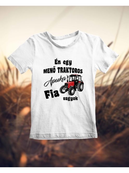 Páros pólók_Apa-fia traktoros gyerek póló_