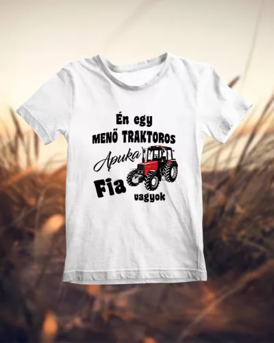 Páros_pólók_Apa-fia_traktoros_gyerek_póló_