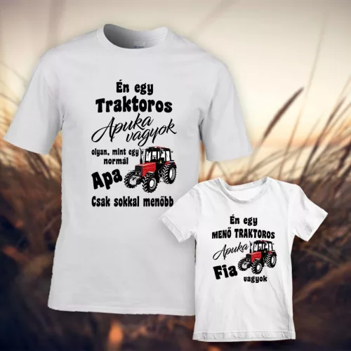 Páros_pólók_Apa-fia_traktoros_póló_szett__