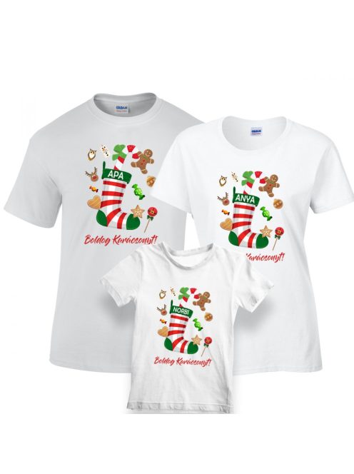 Karácsonyi családi póló szett_Apa-anya-gyerek pólók karácsonyra