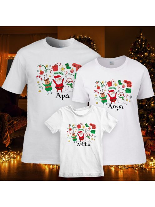 Karácsonyi családi póló szett_Télapós póló 