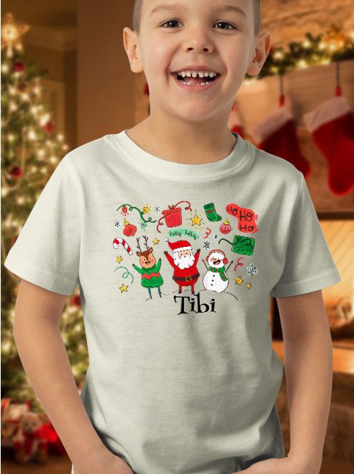 Karácsonyi neves gyerek pólók_Télapós póló 