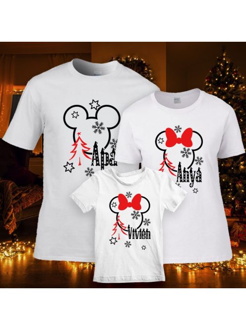 Póló szett karácsonyra_Mickey-Minnie család 