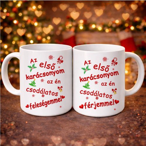 Férj_és_feleség_bögre_szett_Első_karácsony_