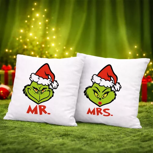 Páros grincs párna - Mr és Mrs 