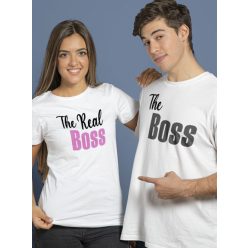 Humoros_páros_póló_The_real_boss_