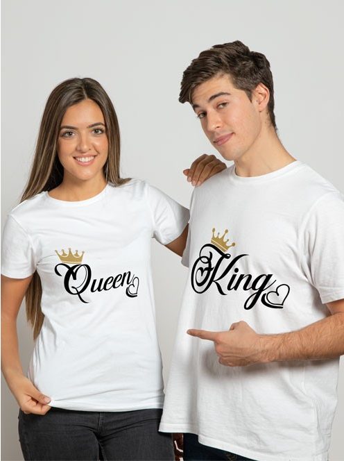 King és Queen_Valentin napi páros póló_