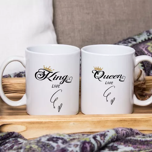 King_és_Queen_Valentin_napi_páros_bögre_