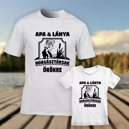 Páros_póló_Apa_és_lánya_horgásztársak_