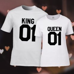 Páros_pólók_King_és_Queen_póló_Ajándék_szerelmeseknek