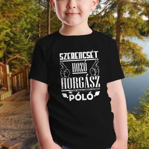 Pacás_ajándék_Szerencsét_hozó_horgász_gyerek_póló