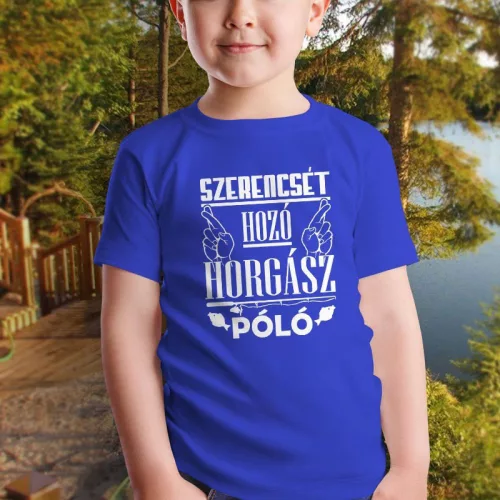 Pacás_ajándék_Szerencsét_hozó_horgász_gyerek_póló