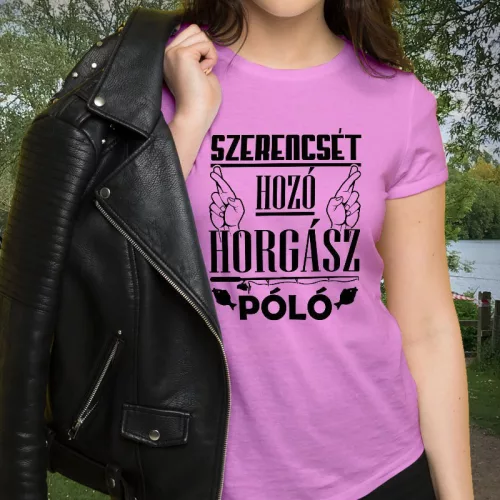 Pecás_ajándék_Szerencsét_hozó_horgász_női_póló