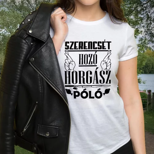 Pecás_ajándék_Szerencsét_hozó_horgász_női_póló