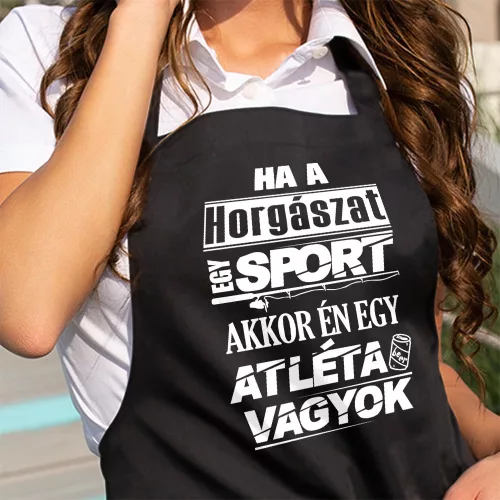 Humoros_horgász_kötény_Ha_a_horgászat_egy_sport_