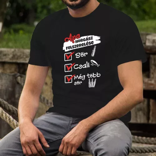 Póló_horgász_apukának_Apa_horgászfelszerelése__