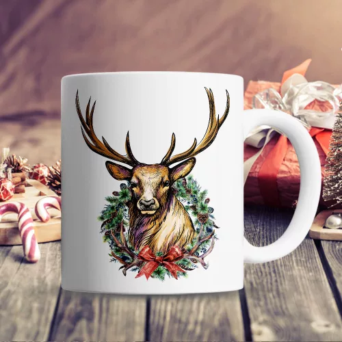 Karácsonyi_ajándék_vadászoknak_Szarvas_mintás_bögre_